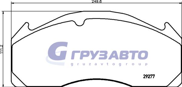 Колодки тормозные 29125 Vol FH12(передние,задние с крепежом)